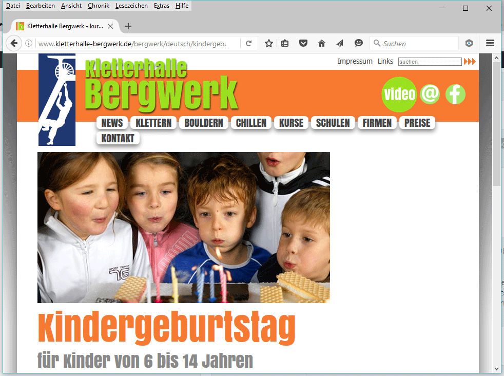 Kletterhalle Bergwerk Kindergeburtstag Dortmund